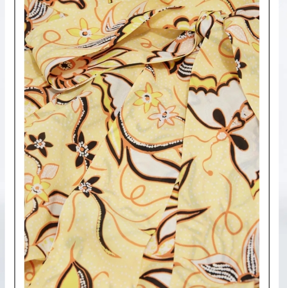 The Kooples Wrap Midi Skirt Yellow 3 Medium Large - Picture 4 of 15